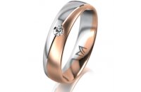 Ring 14 Karat Rot-/Weissgold 5.0 mm l&auml;ngsmatt 1...