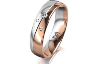 Ring 14 Karat Rot-/Weissgold 5.0 mm poliert 3 Brillanten...