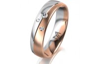 Ring 14 Karat Rot-/Weissgold 5.0 mm l&auml;ngsmatt 3...