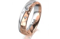 Ring 14 Karat Rot-/Weissgold 5.0 mm diamantmatt 3...