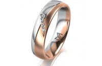 Ring 14 Karat Rot-/Weissgold 5.0 mm l&auml;ngsmatt 5...