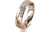 Ring 18 Karat Rot-/Weissgold 5.0 mm diamantmatt 5...