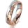 Ring 18 Karat Rot-/Weissgold 5.0 mm diamantmatt 5 Brillanten G vs Gesamt 0,035ct