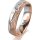Ring 14 Karat Rot-/Weissgold 5.0 mm kristallmatt 5 Brillanten G vs Gesamt 0,055ct