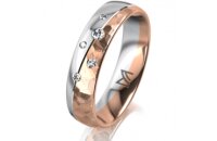 Ring 14 Karat Rot-/Weissgold 5.0 mm diamantmatt 5...