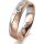 Ring 18 Karat Rot-/Weissgold 5.0 mm sandmatt 5 Brillanten G vs Gesamt 0,055ct