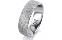 Ring 14 Karat Weissgold 6.0 mm kristallmatt