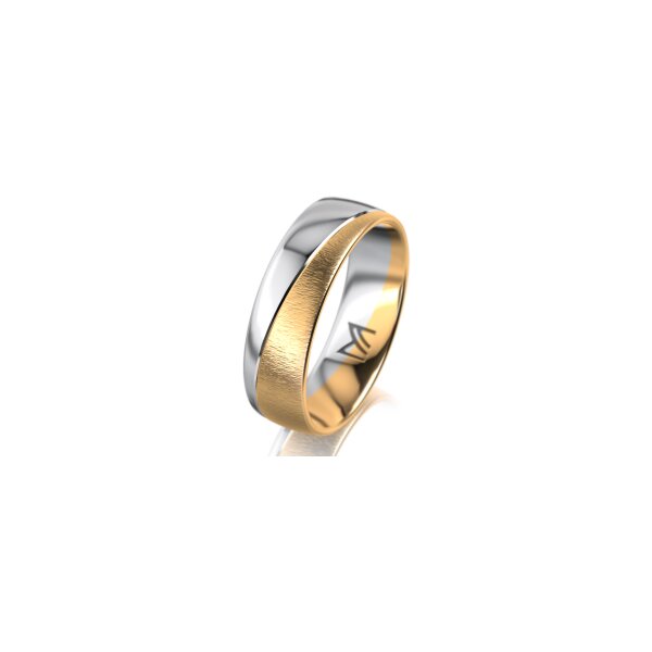 Ring 14 Karat Gelb-/Weissgold 6.0 mm sandmatt