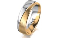 Ring 14 Karat Gelb-/Weissgold 6.0 mm sandmatt