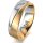 Ring 14 Karat Gelb-/Weissgold 6.0 mm sandmatt