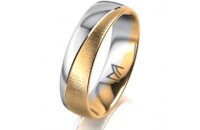 Ring 18 Karat Gelb-/Weissgold 5.5 mm sandmatt