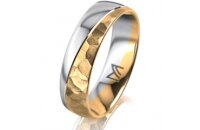 Ring 18 Karat Gelb-/Weissgold 5.5 mm diamantmatt