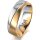 Ring 18 Karat Gelb-/Weissgold 6.0 mm l&auml;ngsmatt