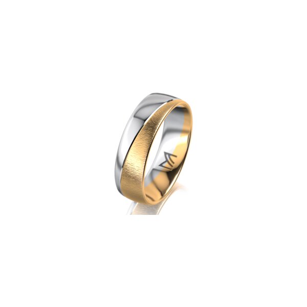 Ring 18 Karat Gelb-/Weissgold 6.0 mm sandmatt