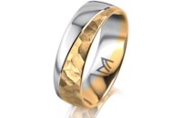 Ring 18 Karat Gelb-/Weissgold 6.0 mm diamantmatt