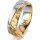 Ring 18 Karat Gelb-/Weissgold 6.0 mm diamantmatt