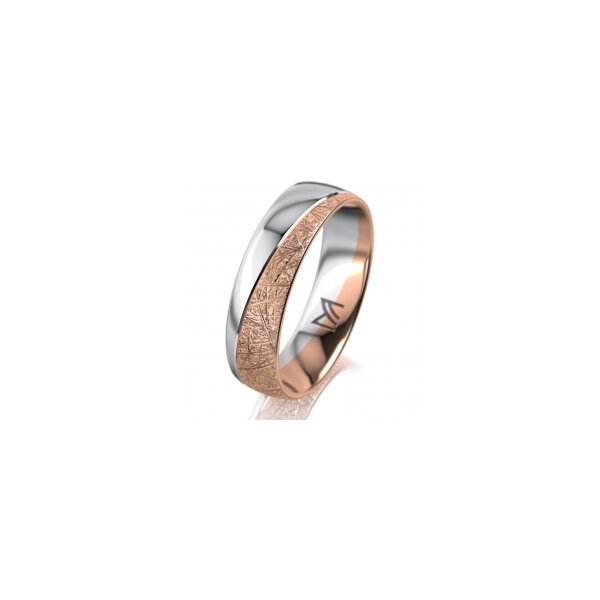 Ring 18 Karat Rot-/Weissgold 5.5 mm kristallmatt