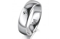 Ring 14 Karat Weissgold 5.5 mm poliert 1 Brillant G vs...