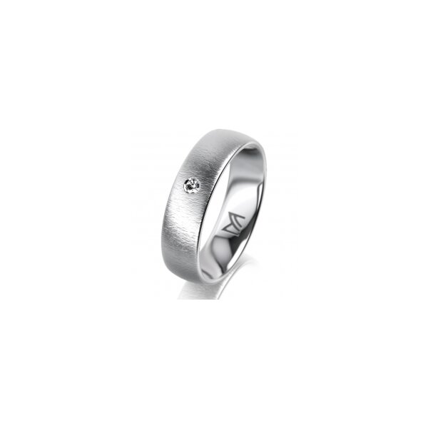 Ring 14 Karat Weissgold 5.5 mm sandmatt 1 Brillant G vs 0,025ct