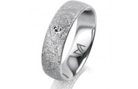 Ring 14 Karat Weissgold 5.5 mm kristallmatt 1 Brillant G...