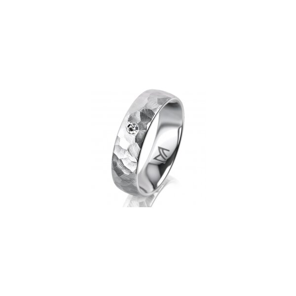 Ring 14 Karat Weissgold 5.5 mm diamantmatt 1 Brillant G vs 0,025ct
