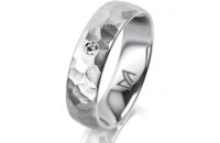 Ring 14 Karat Weissgold 5.5 mm diamantmatt 1 Brillant G...