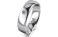 Ring 14 Karat Weissgold 5.5 mm poliert 1 Brillant G vs...