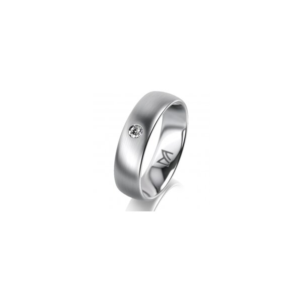 Ring 14 Karat Weissgold 5.5 mm l&auml;ngsmatt 1 Brillant G vs 0,050ct