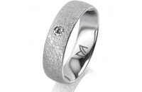 Ring 14 Karat Weissgold 5.5 mm kreismatt 1 Brillant G vs...