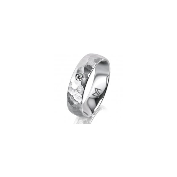 Ring 14 Karat Weissgold 5.5 mm diamantmatt 1 Brillant G vs 0,050ct