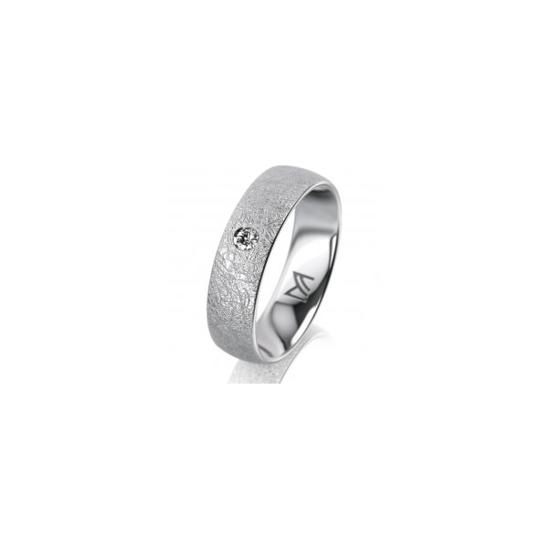 Ring 18 Karat Weissgold 5.5 mm kreismatt 1 Brillant G vs 0,050ct