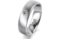 Ring 18 Karat Weissgold 5.5 mm sandmatt 1 Brillant G vs...