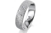 Ring 14 Karat Weissgold 5.5 mm kristallmatt 3 Brillanten...