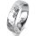 Ring 14 Karat Weissgold 5.5 mm diamantmatt 3 Brillanten G vs Gesamt 0,050ct