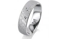 Ring 18 Karat Weissgold 5.5 mm kreismatt 3 Brillanten G...