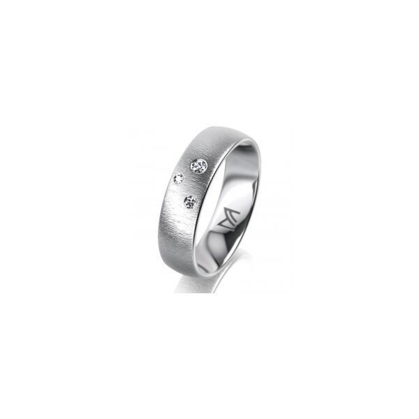 Ring 18 Karat Weissgold 5.5 mm sandmatt 3 Brillanten G vs Gesamt 0,050ct