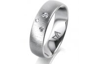 Ring 18 Karat Weissgold 5.5 mm sandmatt 3 Brillanten G vs...