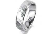 Ring 18 Karat Weissgold 5.5 mm diamantmatt 3 Brillanten G...