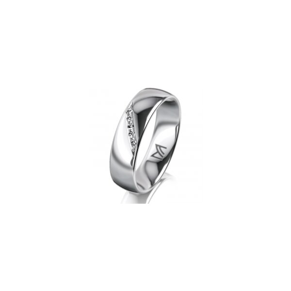 Ring 14 Karat Weissgold 5.5 mm poliert 5 Brillanten G vs Gesamt 0,045ct