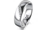 Ring 14 Karat Weissgold 5.5 mm poliert 5 Brillanten G vs...