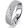 Ring 14 Karat Weissgold 5.5 mm kreismatt 5 Brillanten G vs Gesamt 0,045ct