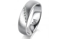 Ring 14 Karat Weissgold 5.5 mm sandmatt 5 Brillanten G vs...