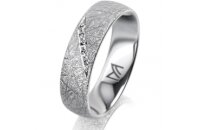 Ring 14 Karat Weissgold 5.5 mm kristallmatt 5 Brillanten...