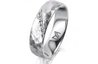 Ring 14 Karat Weissgold 5.5 mm diamantmatt 5 Brillanten G...