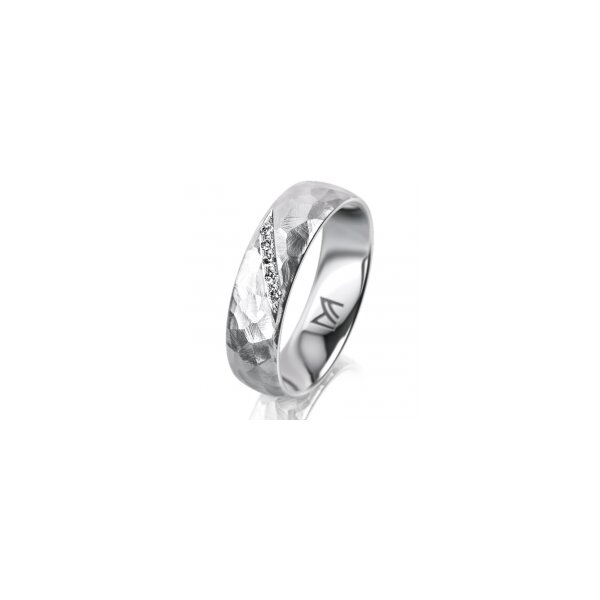 Ring 18 Karat Weissgold 5.5 mm diamantmatt 5 Brillanten G vs Gesamt 0,045ct