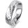 Ring 18 Karat Weissgold 5.5 mm diamantmatt 5 Brillanten G vs Gesamt 0,045ct
