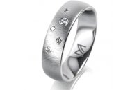 Ring 18 Karat Weissgold 5.5 mm sandmatt 5 Brillanten G vs...