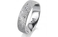 Ring 18 Karat Weissgold 5.5 mm kristallmatt 5 Brillanten...