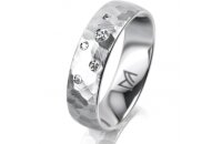 Ring 18 Karat Weissgold 5.5 mm diamantmatt 5 Brillanten G...