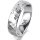 Ring 18 Karat Weissgold 5.5 mm diamantmatt 5 Brillanten G vs Gesamt 0,065ct